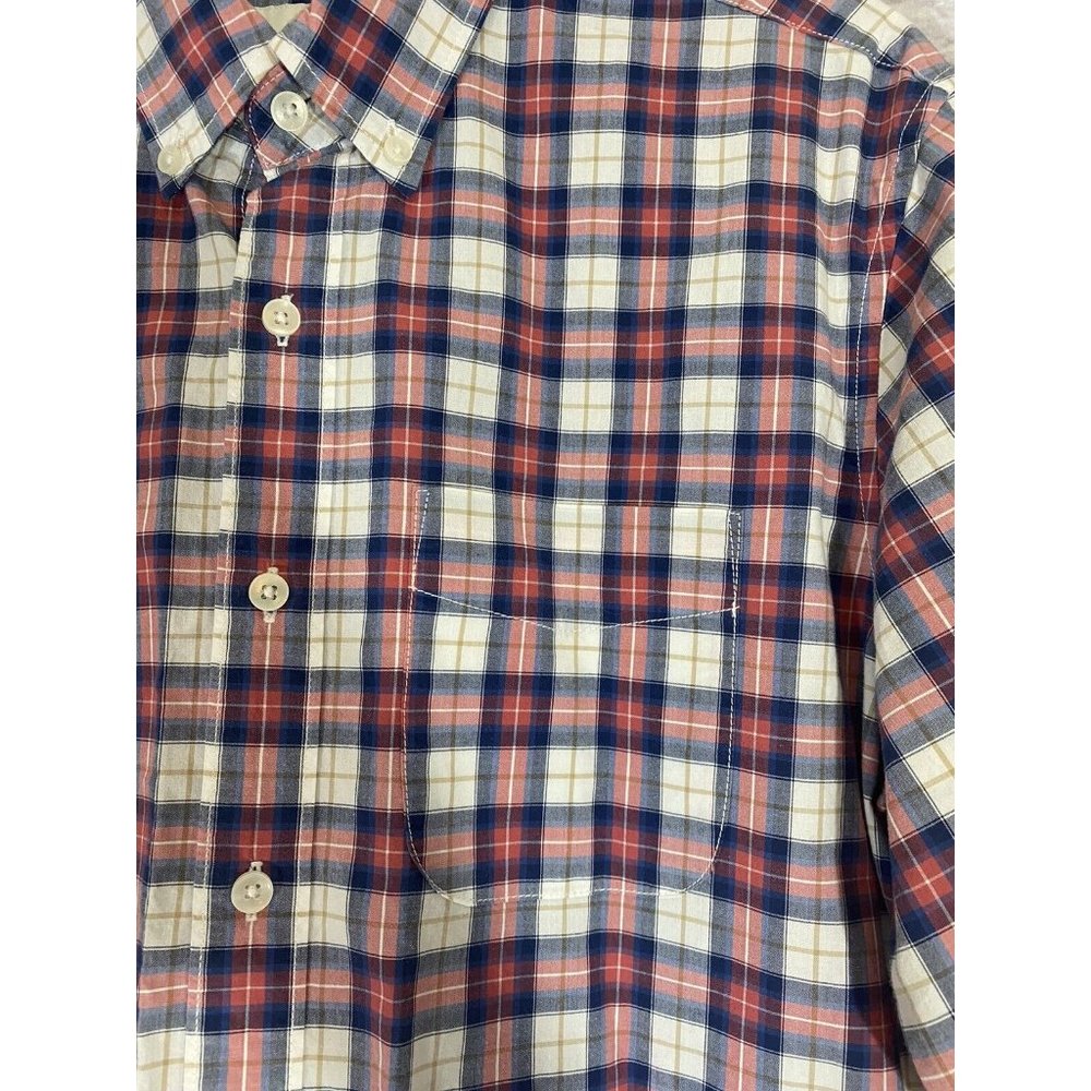 American Eagle Mens Shirt Small Button Down Red Blue White Plaid Cotton 8870 - Picture 4 of 7